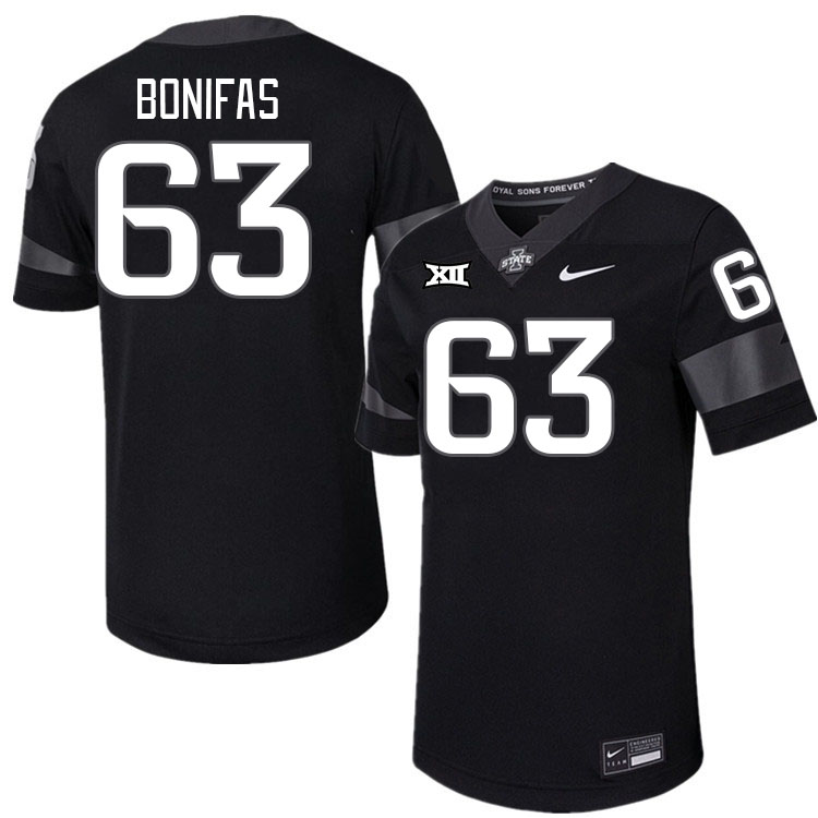 Men #63 Jim Bonifas Iowa State Cyclones College Football Jerseys Stitched-Black